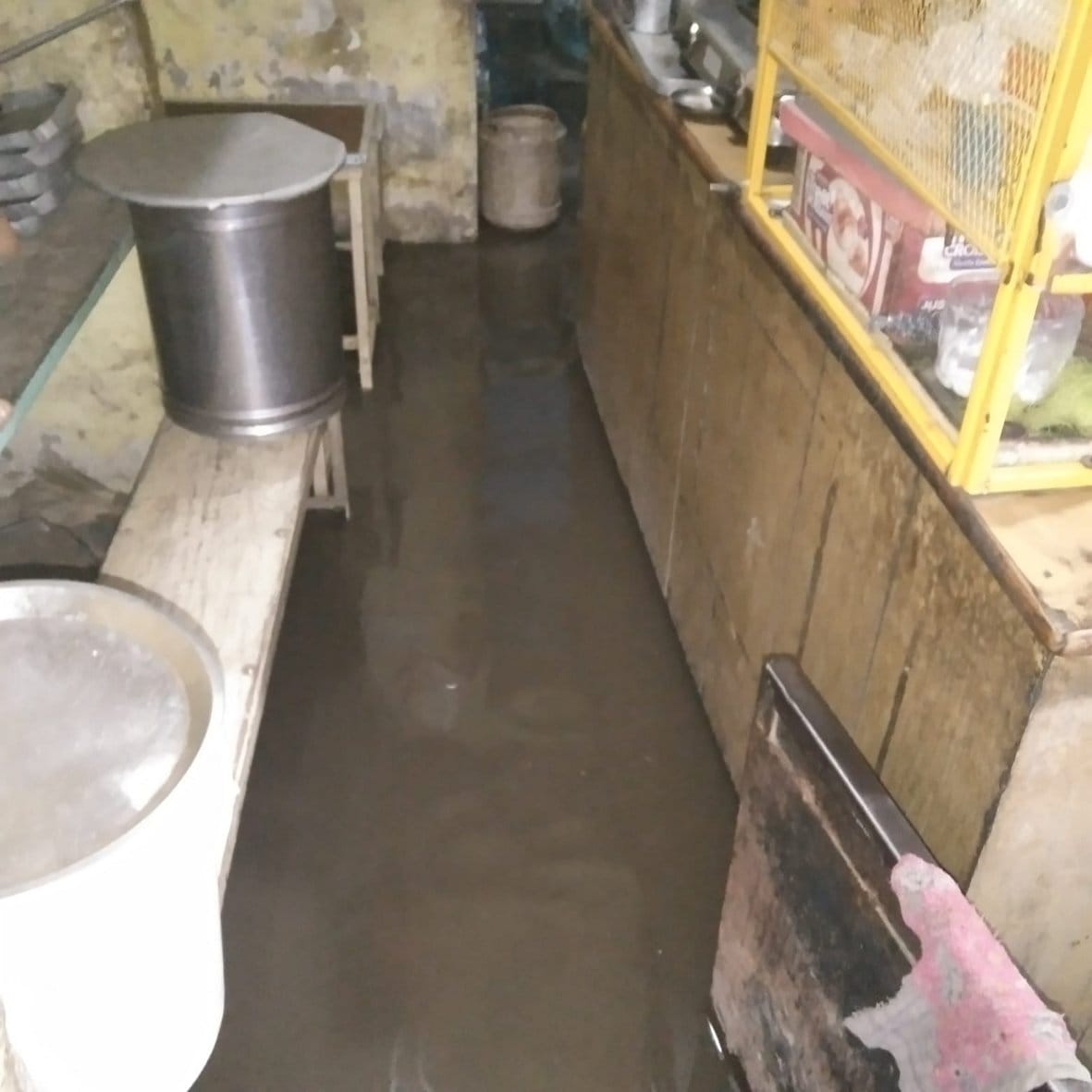 Drain water entered shops and houses in Tatiri
