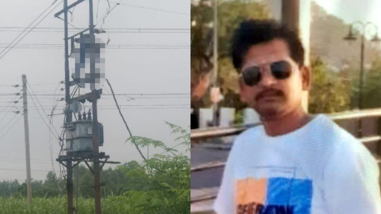 Electrician hanging on pole for two hours after getting electrocuted