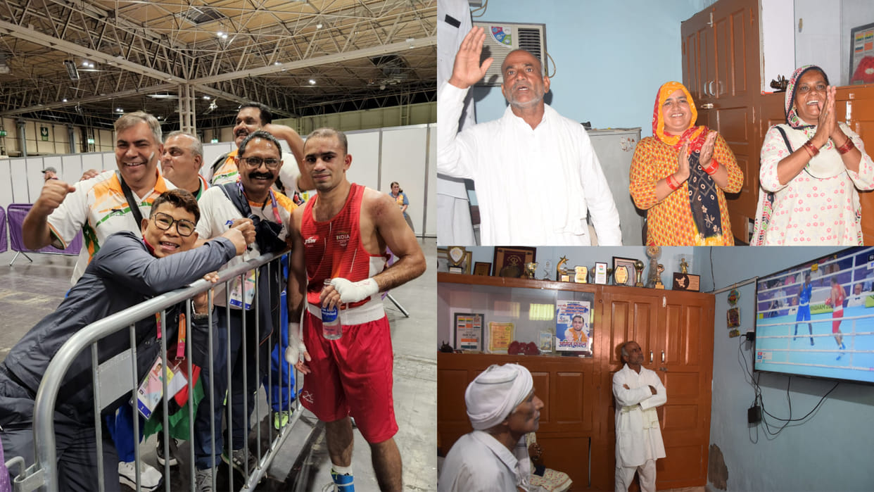 Relatives expressed happiness on victory of  Amit in Commonwealth Games