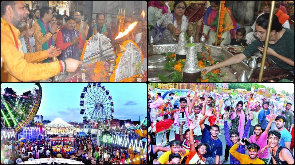 Sawan Somwar 2022 Crowd of devotees gathered Agra Kailash Mela