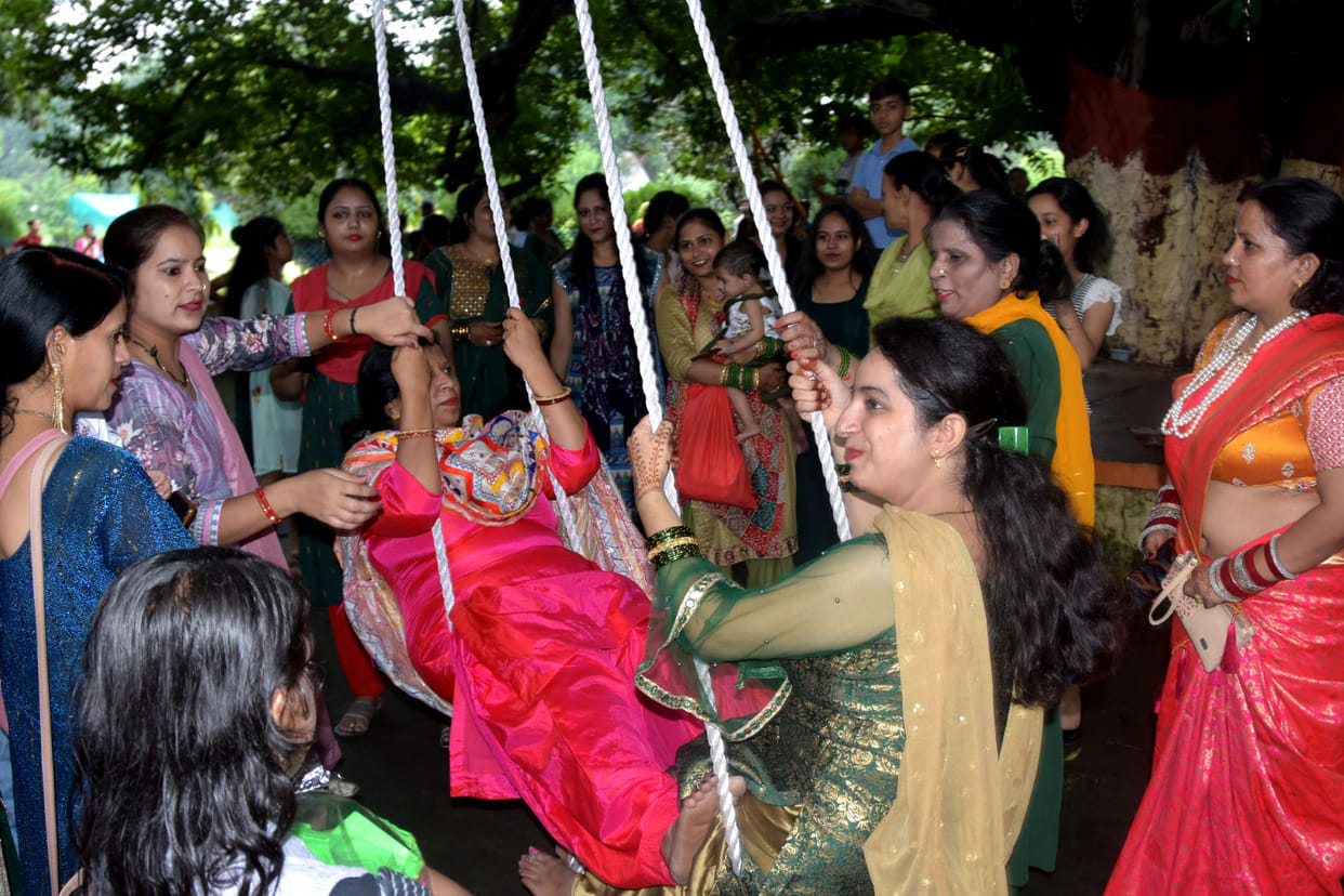 The swing has fallen on the branch of Ambua...