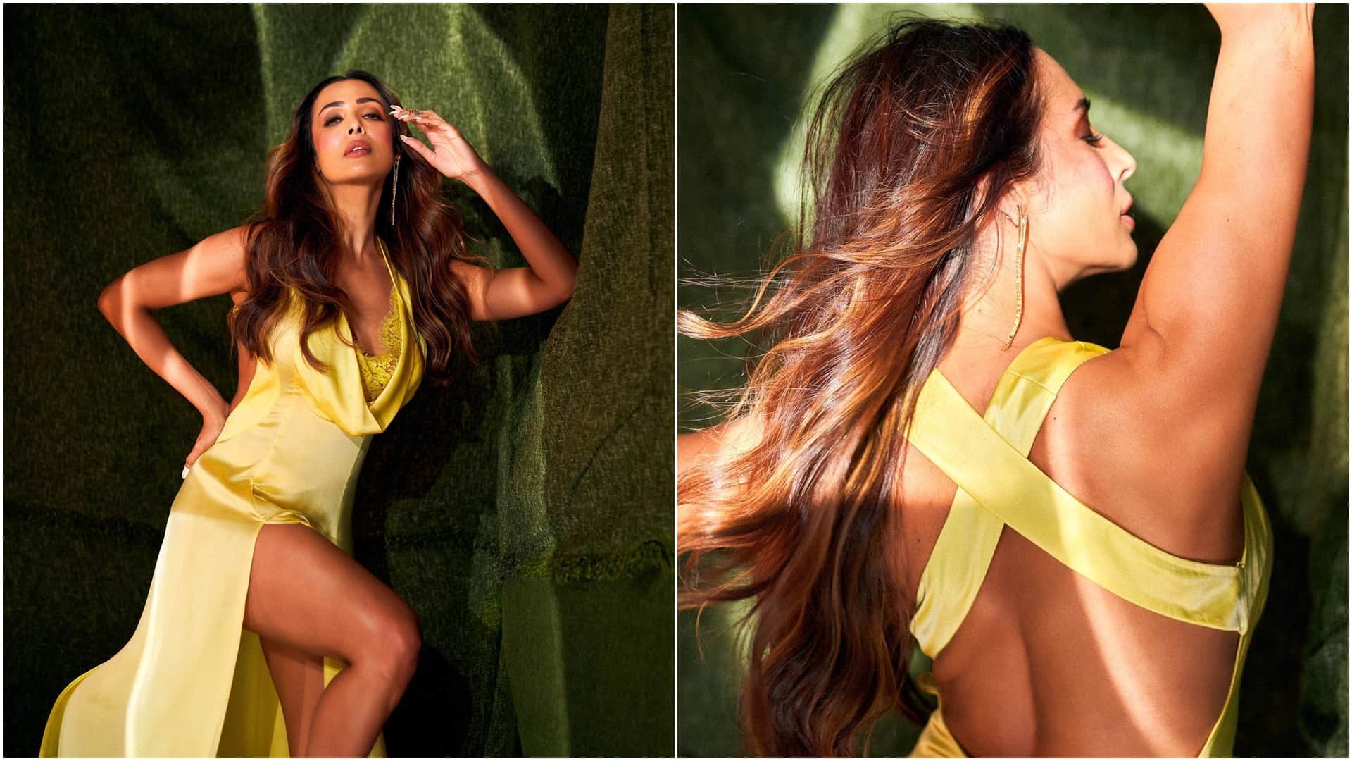 Malaika Arora looks glamorous in yellow high slit dress photos went viral on internet