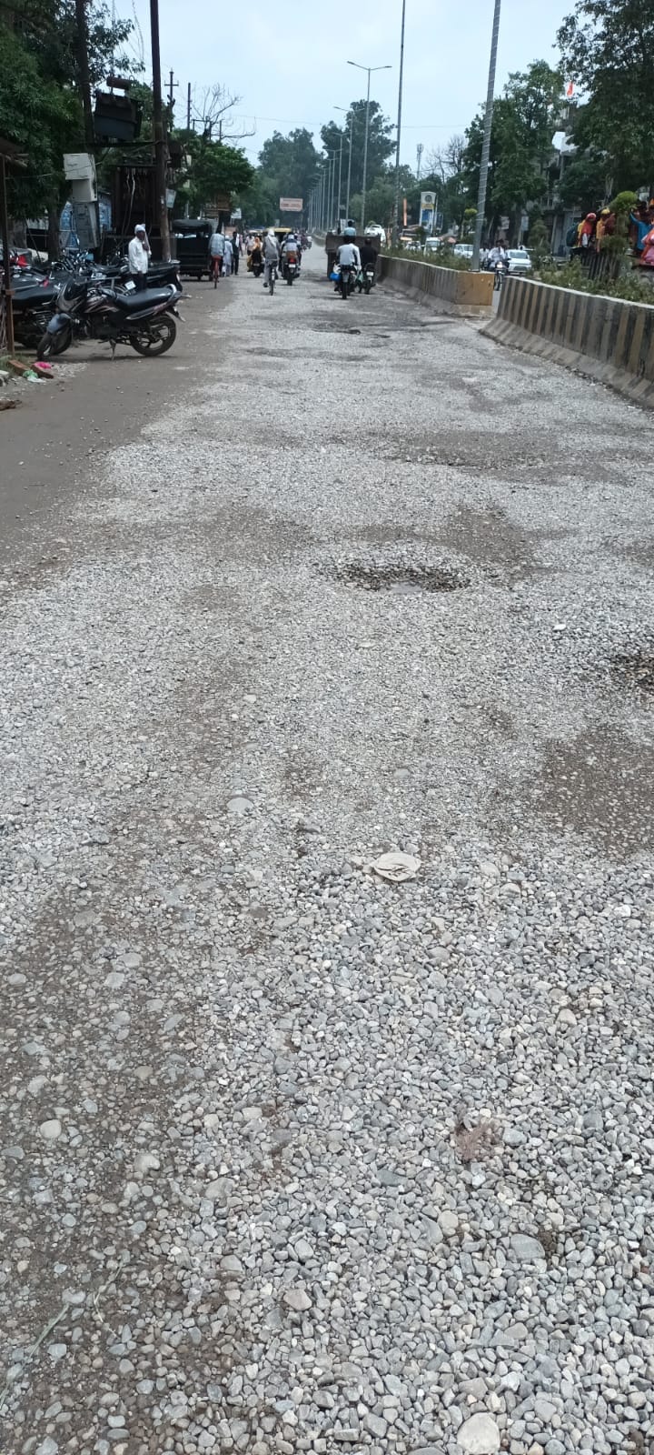 Dozen two wheelers damaged due to waterlogging on the road