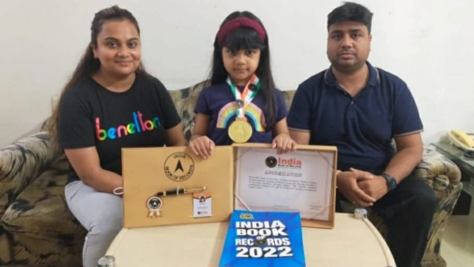 5 year old girl from Gwalior india Book of Records by traveling 44 countries by sea