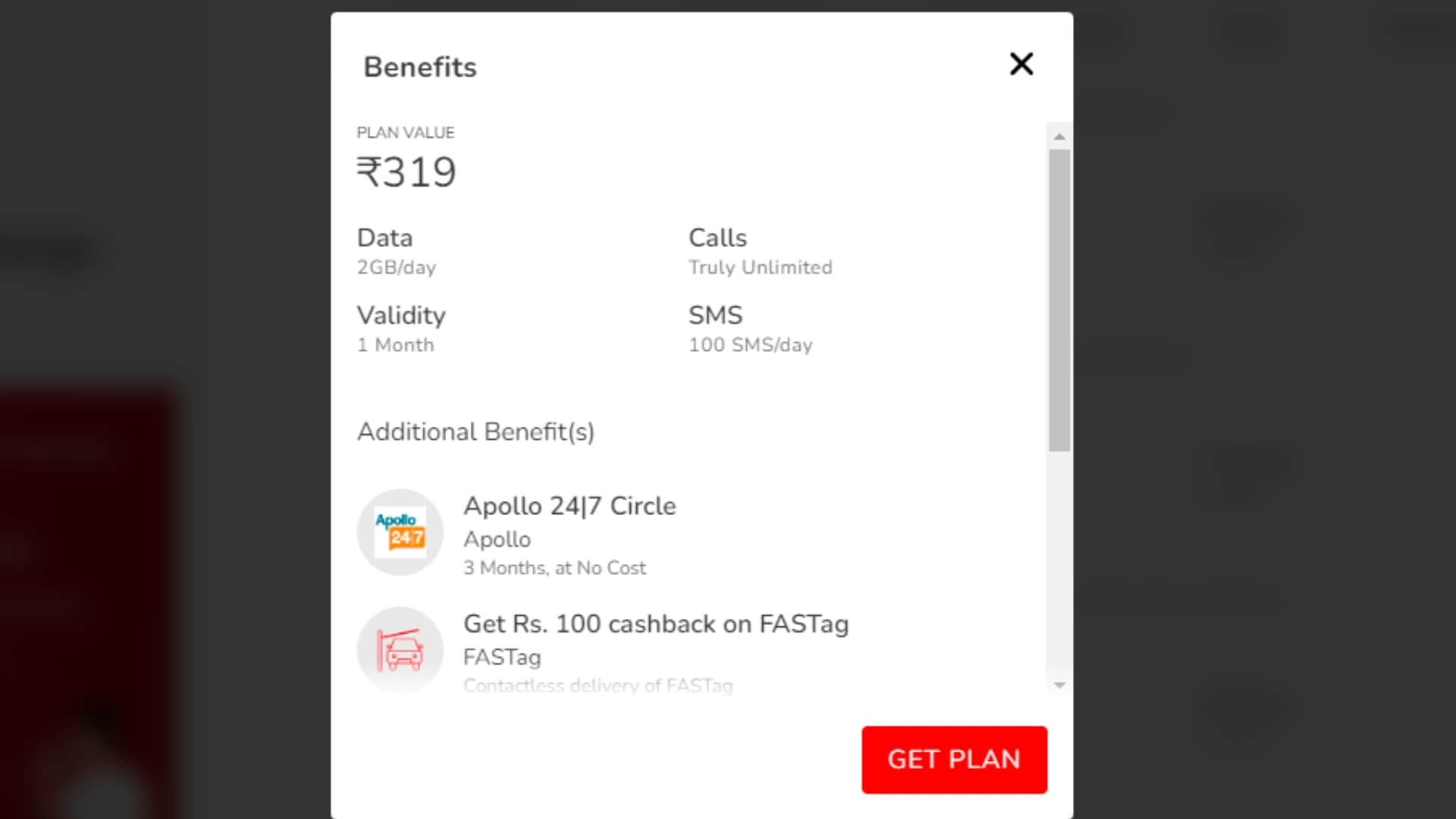 airtel cheap mobile recharge plan with 31 day validity price start from 109