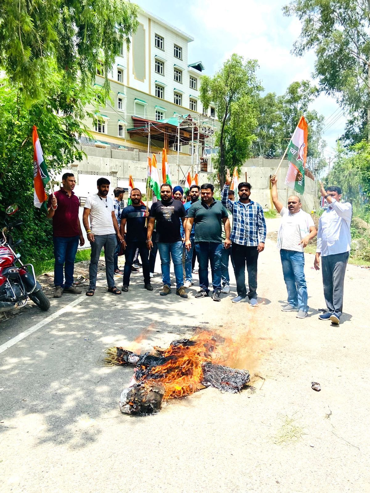 Union Minister Smriti Irani's effigy burnt in Bangana