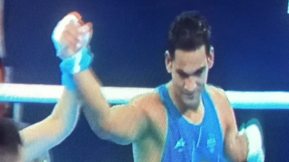 ashish won his first match in boxing in birmingham commonwealth games
