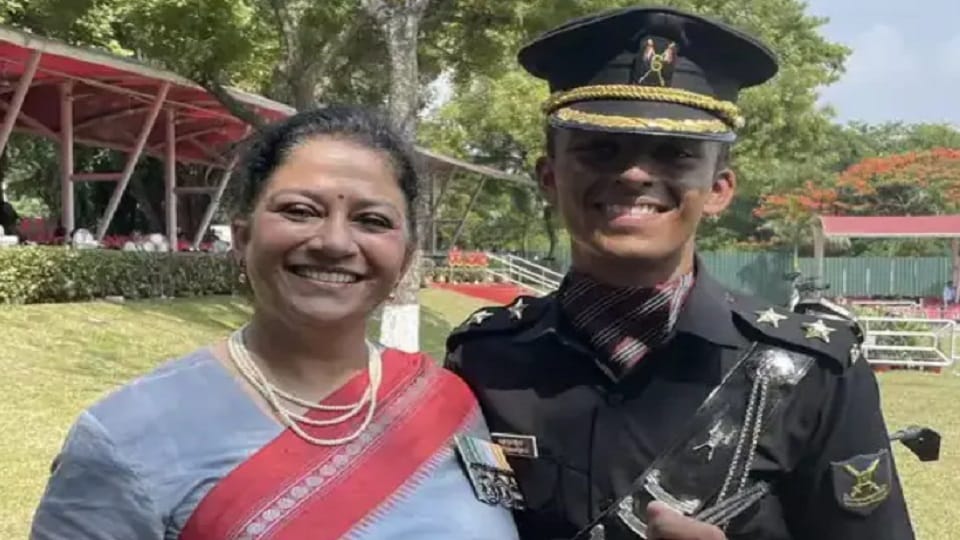 Son passes out of Army Officers Training Academy 27 years after his mother