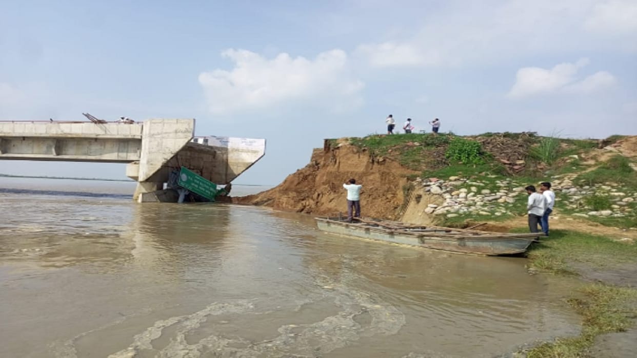 Slow progress of work on Bhimkund Ganga bridge in Meerut see photos