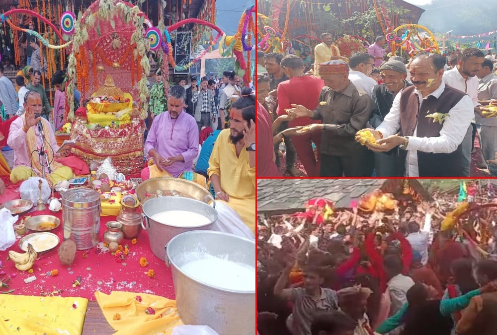 Nag Panchami 2022: Special Milk and Butter Holi play in Uttarkashi Sheshnag Maharaj Devta Mandir