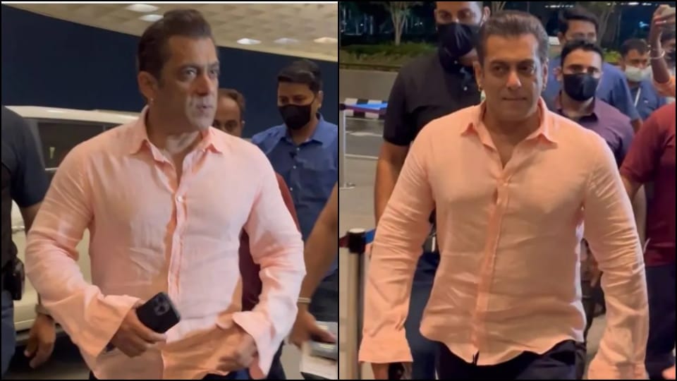 after got his gun licensed Salman khan gets spotted airport with his heavy security