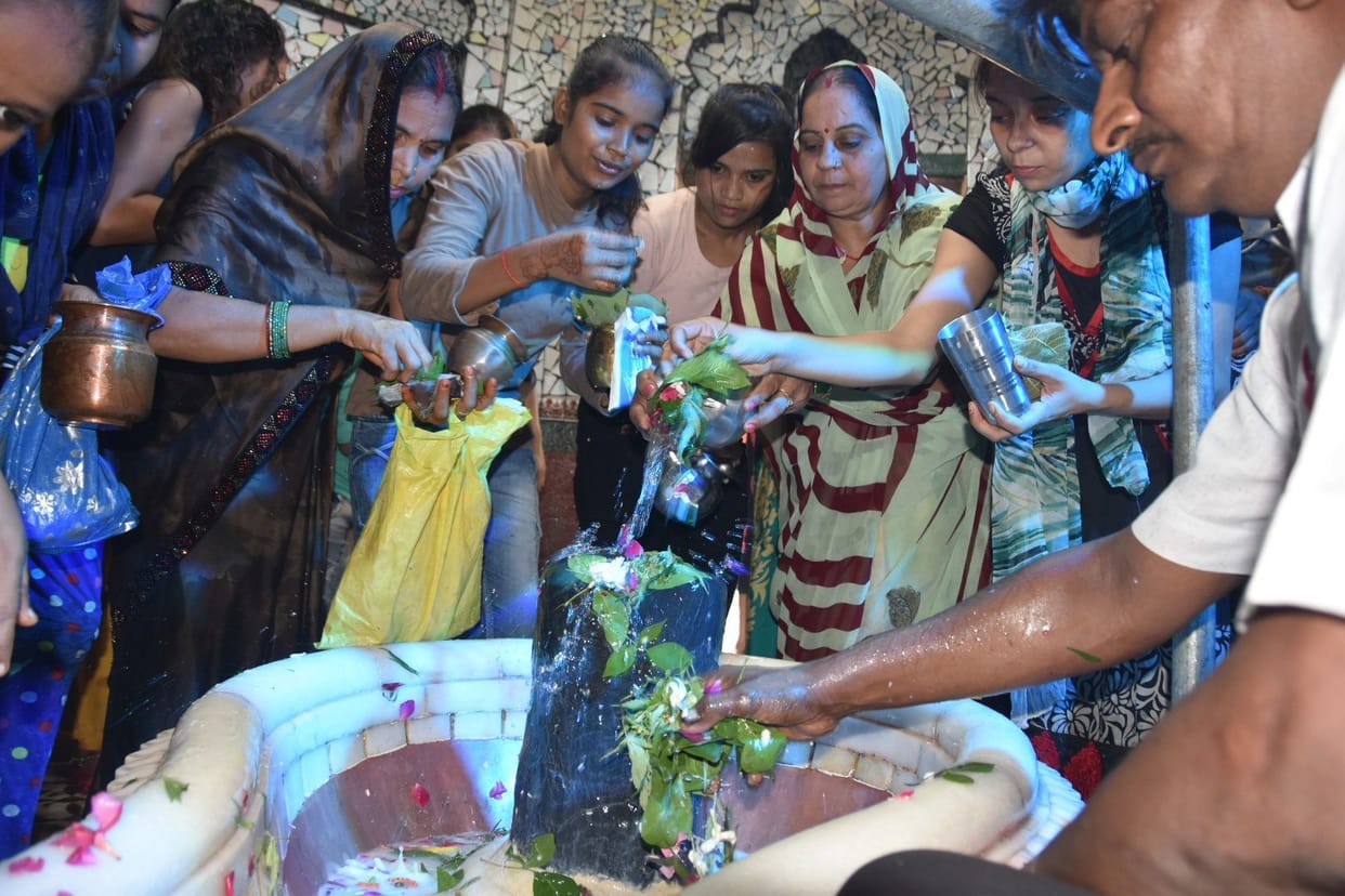 Devotees gathered in the temples as soon as dawn