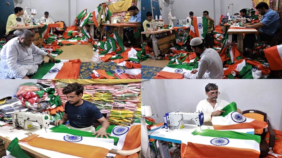 story of daily wage labours hard making tricolor and people waving in the sky in just two rupees