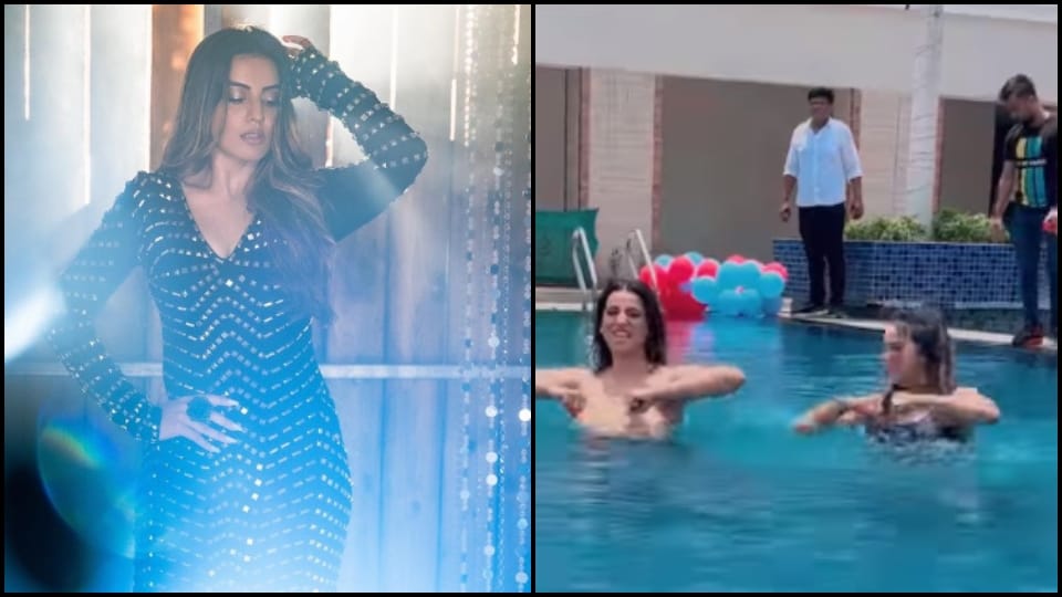 Akshara Singh seen dancing in the swimming pool with friend Manisha Rani video viral on social media