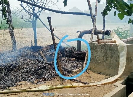 High tension line collapsed on the hut, old man dies after burning