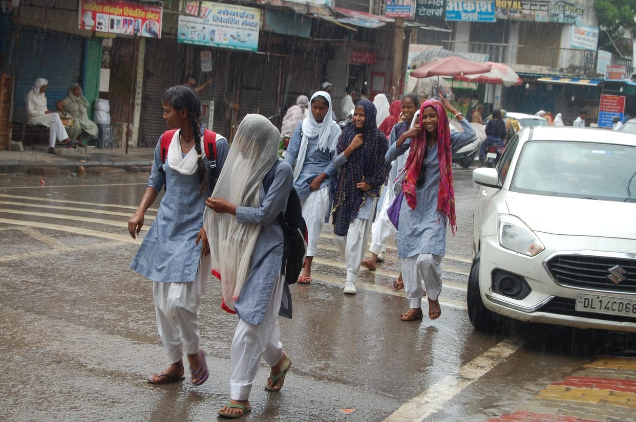 The rain brought relief from the heat