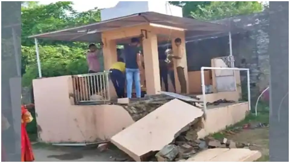 Lord Shivas temple vandalized in Bhilwara people protested