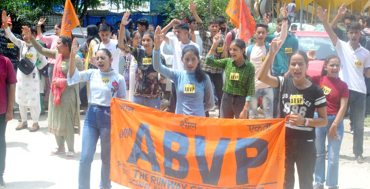 Akhil Bharatiya Vidyarthi Parishad protested for demands
