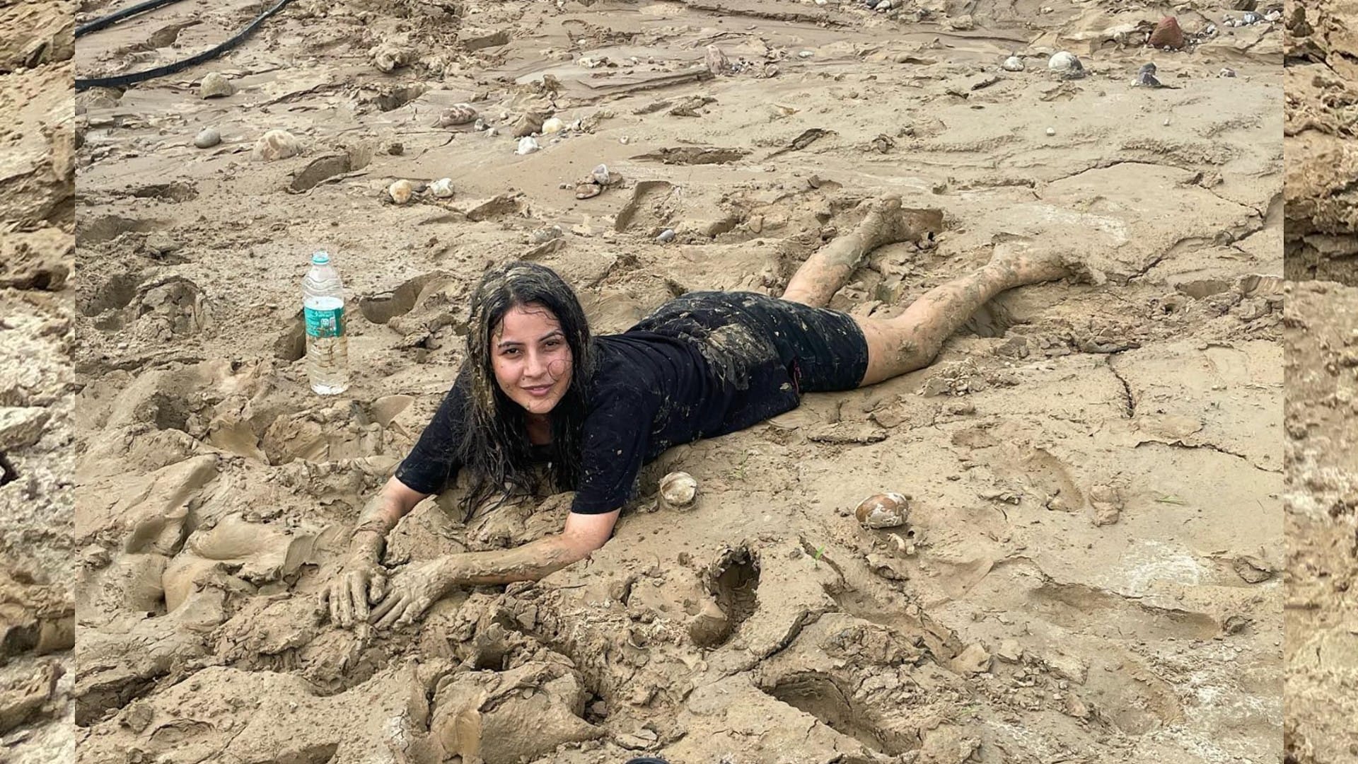 Shehnaaz Gill  shares mud bath pictures fans says Choti cute se Bacchi