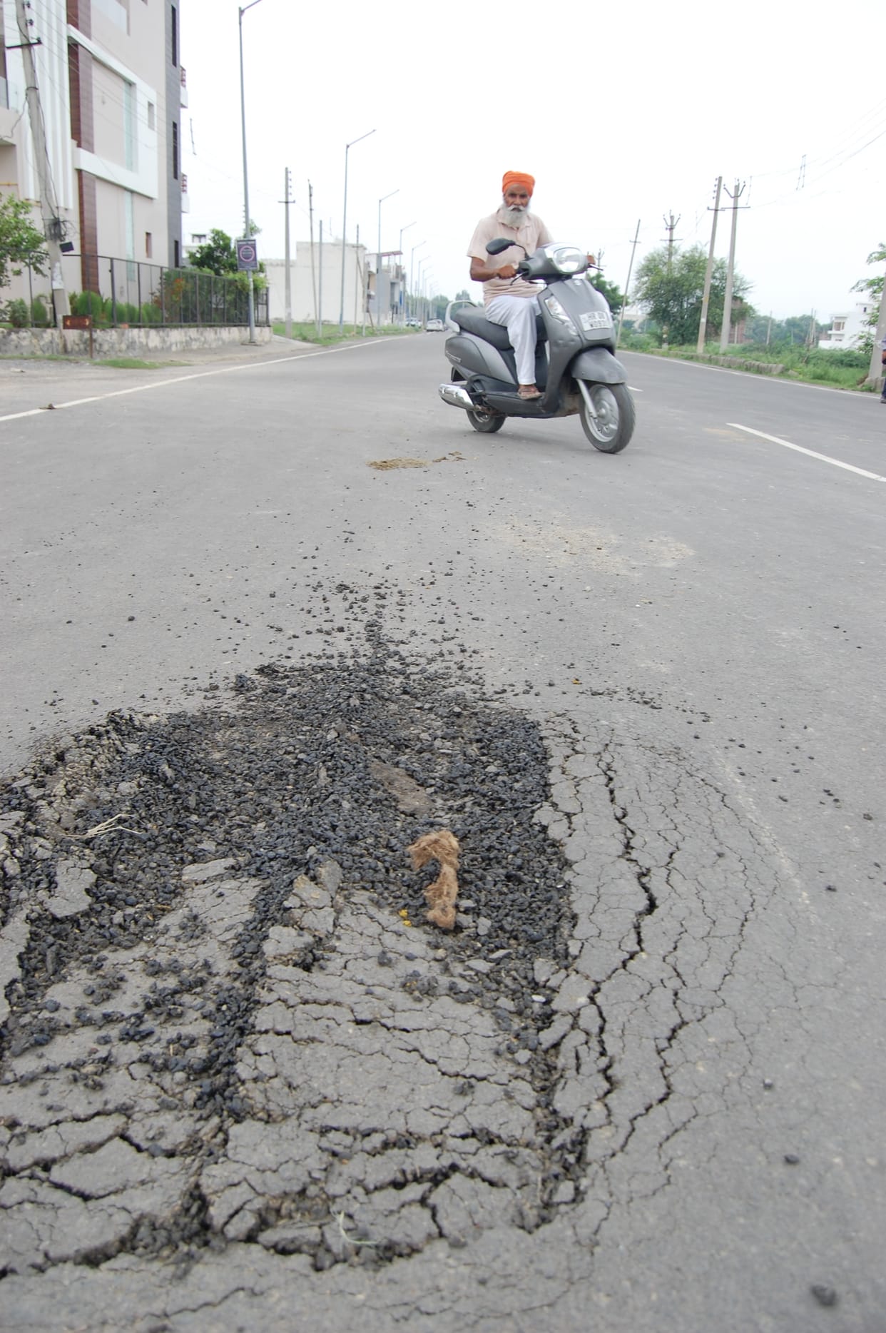 Broken roads of sectors, deep potholes are giving pain