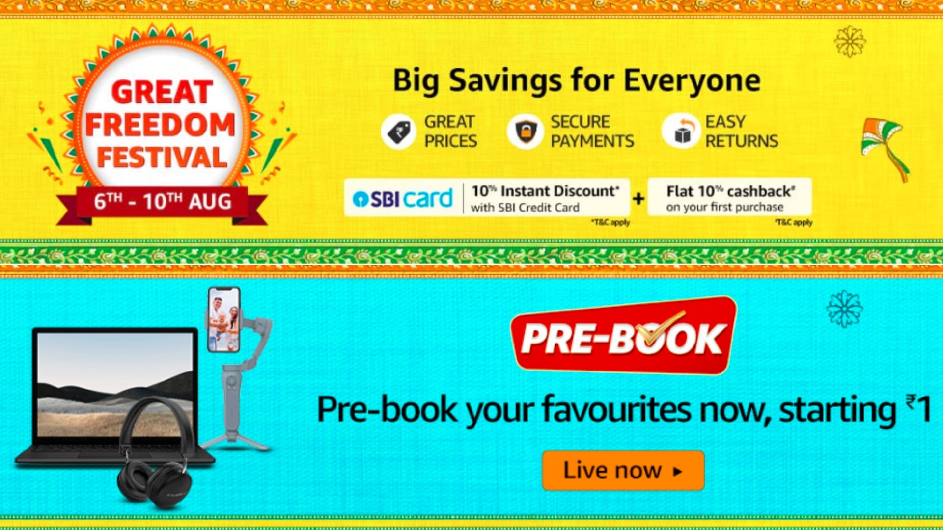 Amazon Great Freedom Festival 2022 sale start 5 august big discount preorder at rs 1