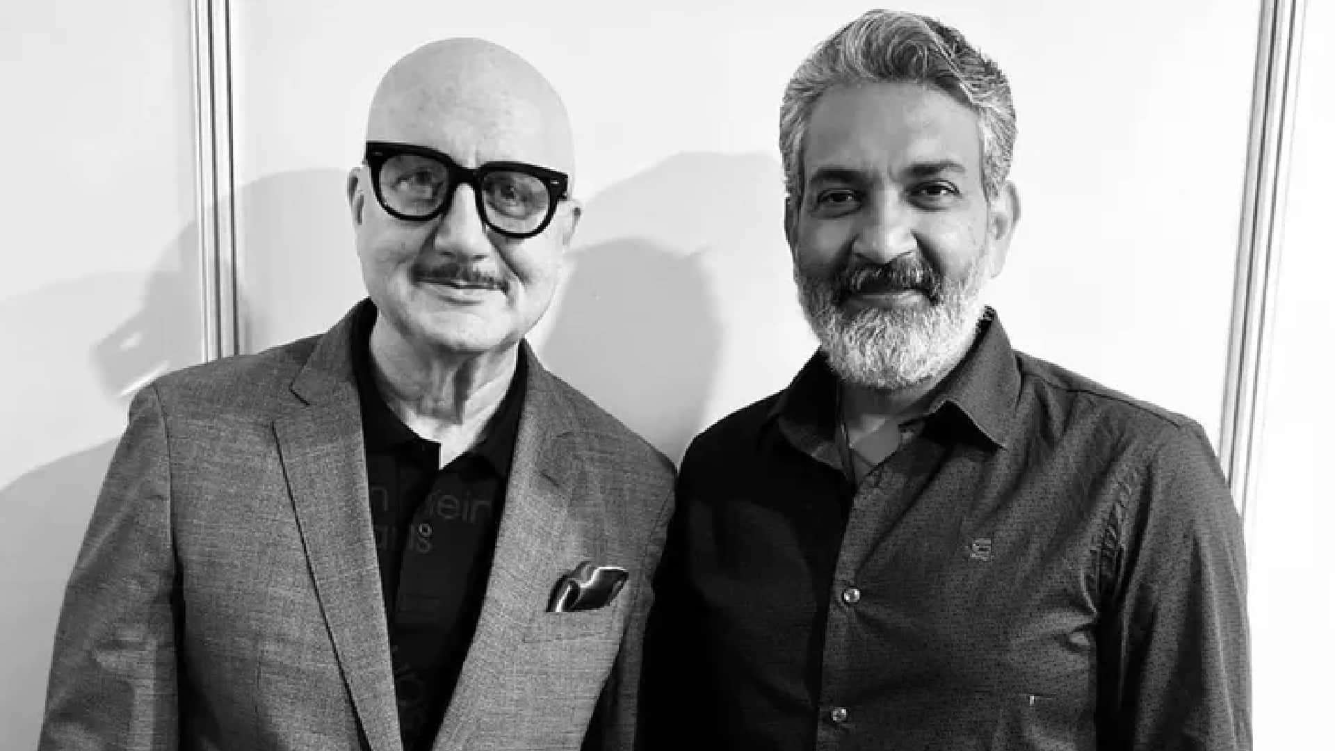 RRR Director SS Rajamouli Host Lunch For Anupam kher At His Place, Actor Give him traditional shawl