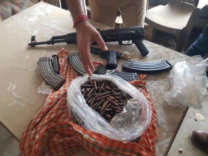 AK 47 and automatic pistol recovered on spot of former MLA Vijay Mishra son vishnu mishra