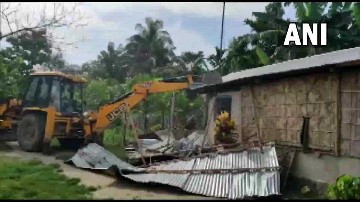 Now bulldozers in Assam too, terrorist Mustafas madrassa demolished