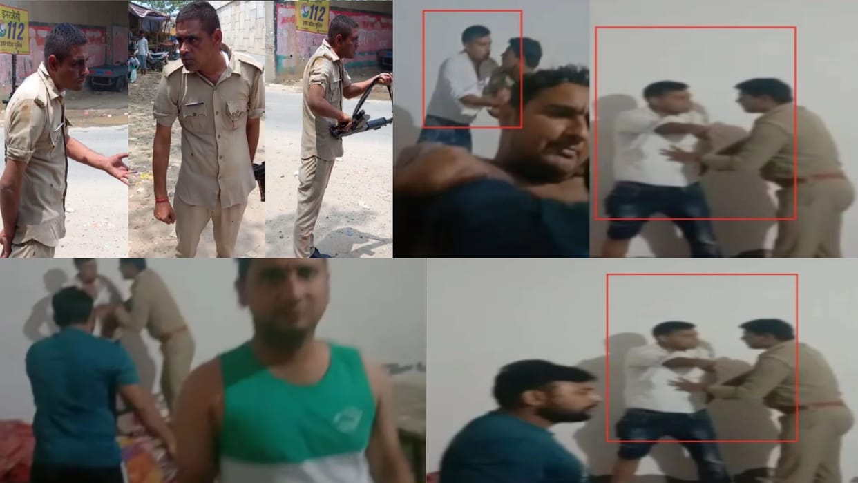 Meerut: now a constable has ruckus with Insas rifle on road after conflict in police in police chowki