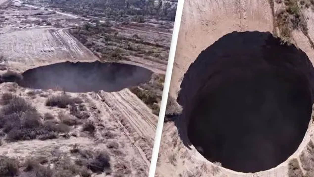 mysterious black sinkhole suddenly formed inside earth chile america news in hindi