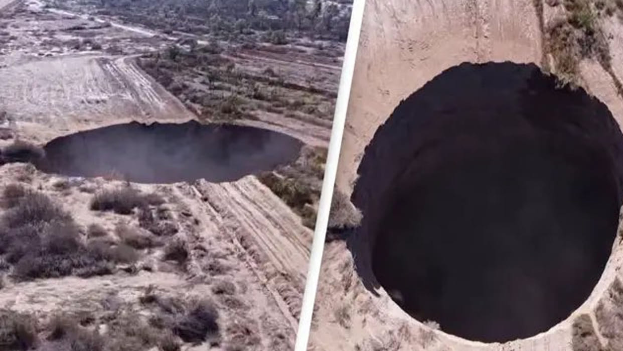 mysterious black sinkhole suddenly formed inside earth chile america news in hindi