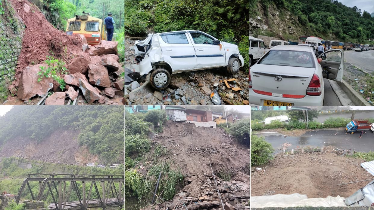 himachal weather update landslide on kalka shimla railway track 99 road blocked and 176 power transformer