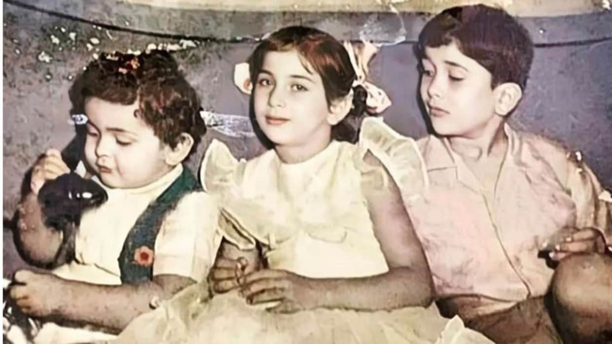 Bollywood actor rishi kapoor randhir kapoor and his sister ritu nanda Childhood picture went viral on internet
