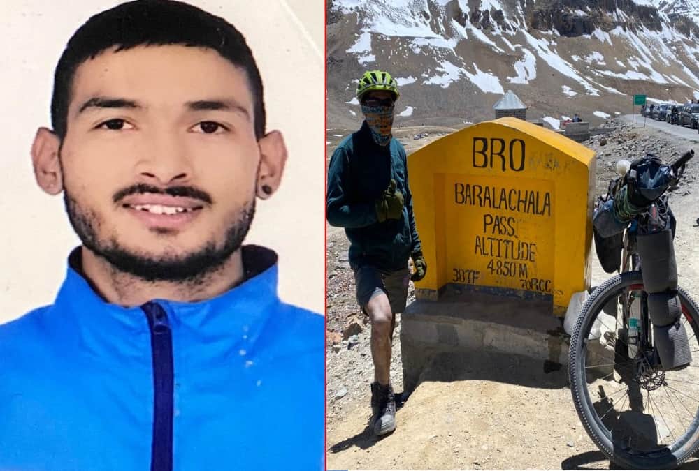Uttarakhand News: Almora Youth ajay singh fartyal reached khardungla pass from cycle