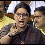 union minister smiriti irani in lok sabha