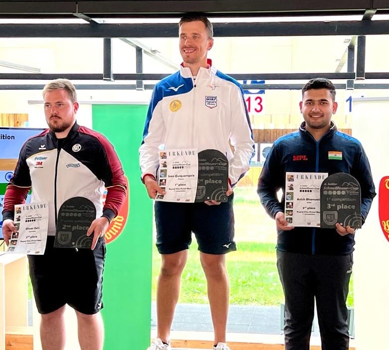 Shooter Anish won two bronze medals in shooting