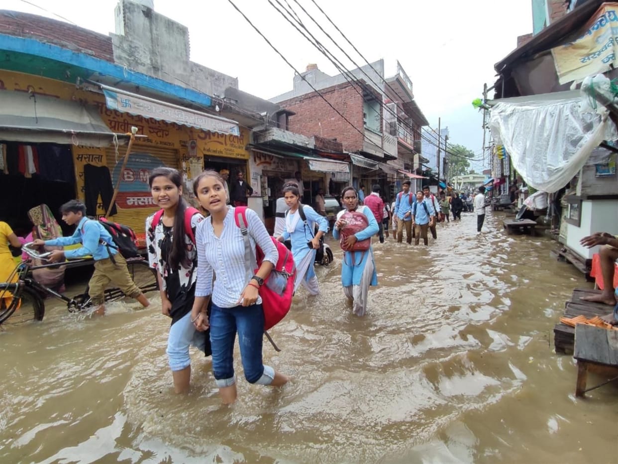 Waterlogging in the main market of Jalali