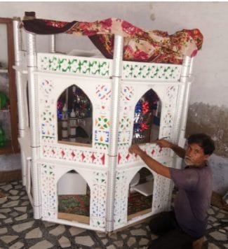 Hathras: Tazias and sticks getting ready for the procession of Muharram