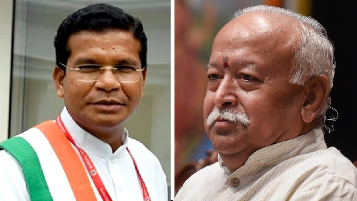 Chhattisgarh Cong chief sends Tricolour to Bhagwat asks him to unfurl it at RSS' Nagpur HQ