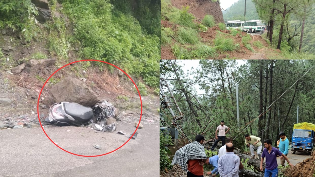 himachal weather update yellow alert in himachal mandi kullu highway and 80 other roads blocked by landslide