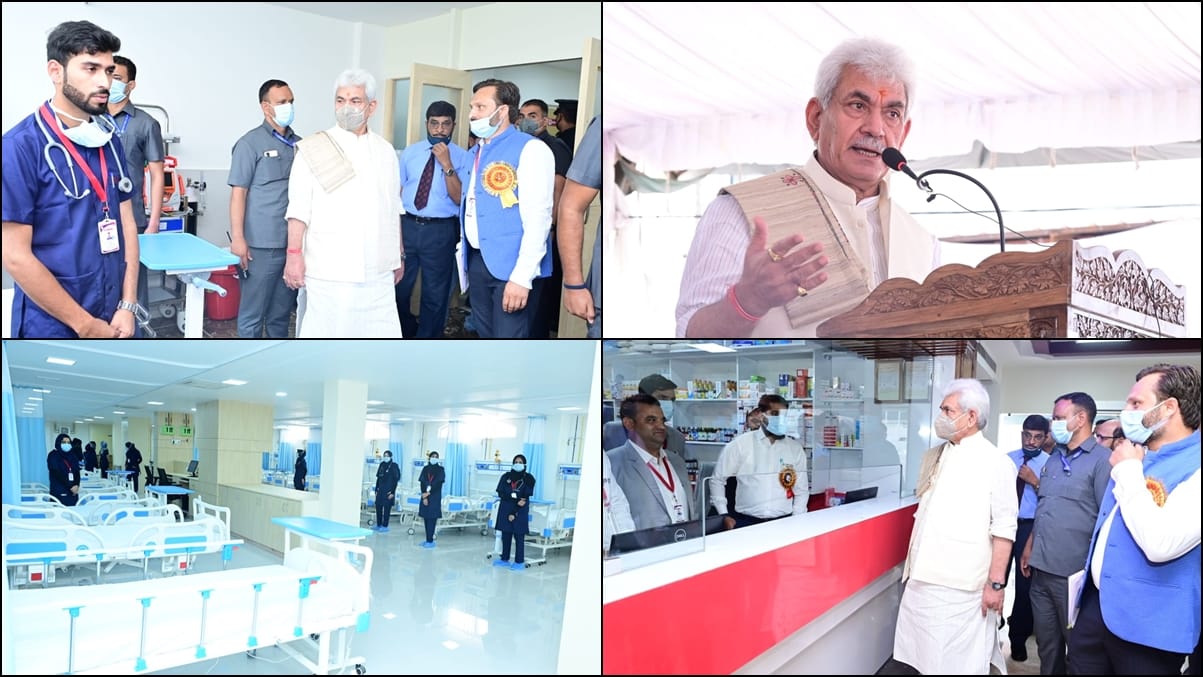 lg Manoj Sinha inaugurated 150 bed Ujala Cygnus Kashmir Superspeciality Hospital at Srinagar Nowgam