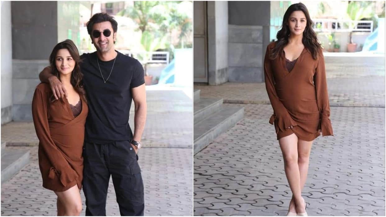 Brahmastra promotion: first time alia bhatt flaunts baby bump with ranbir kapoor photos went viral on internet