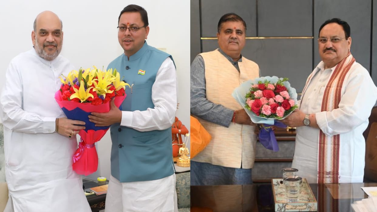 CM Pushkar Singh Dhami and BJP State President Mahendra Bhatt reached Delhi