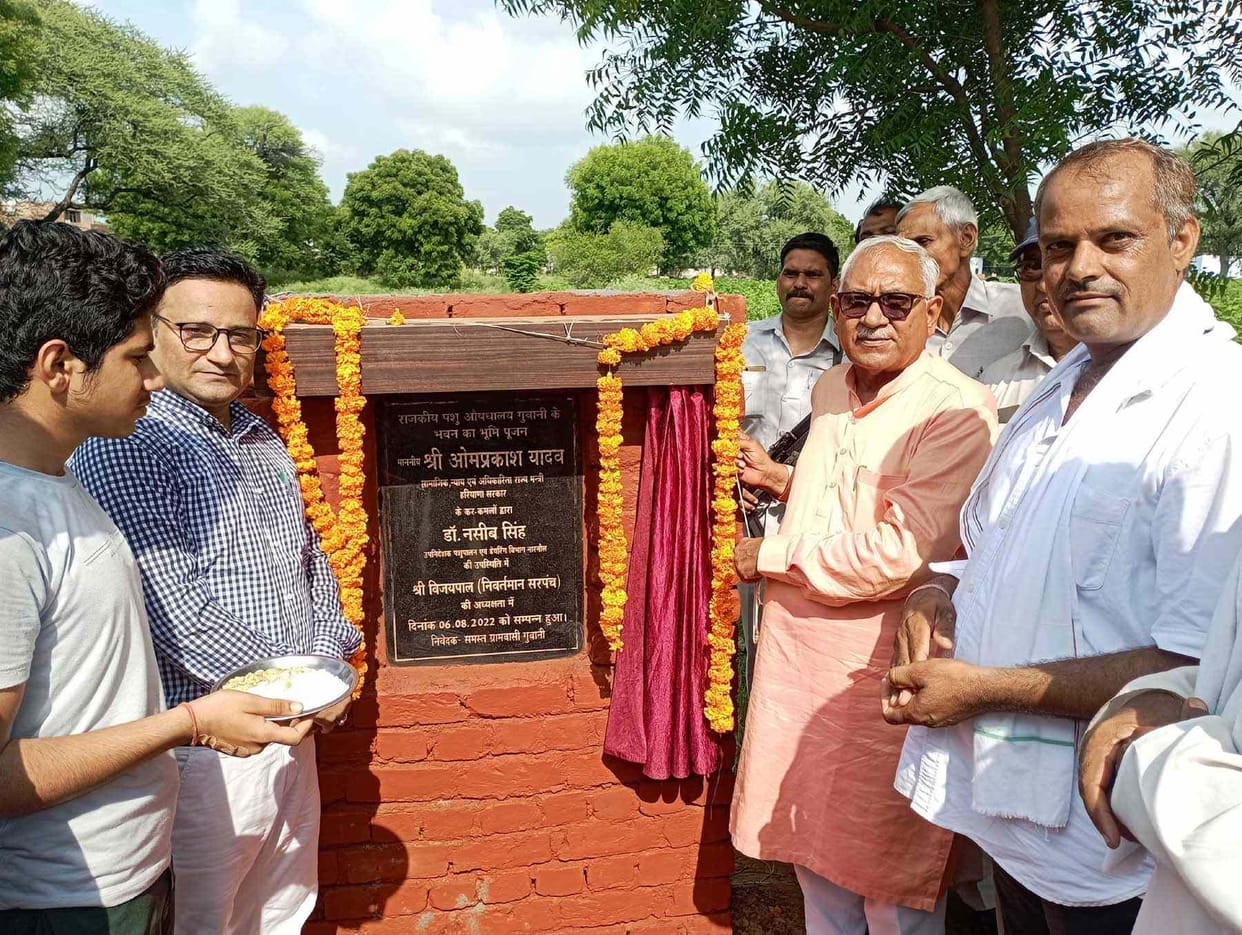 Minister of State did Bhoomi Pujan of Veterinary Dispensary Building