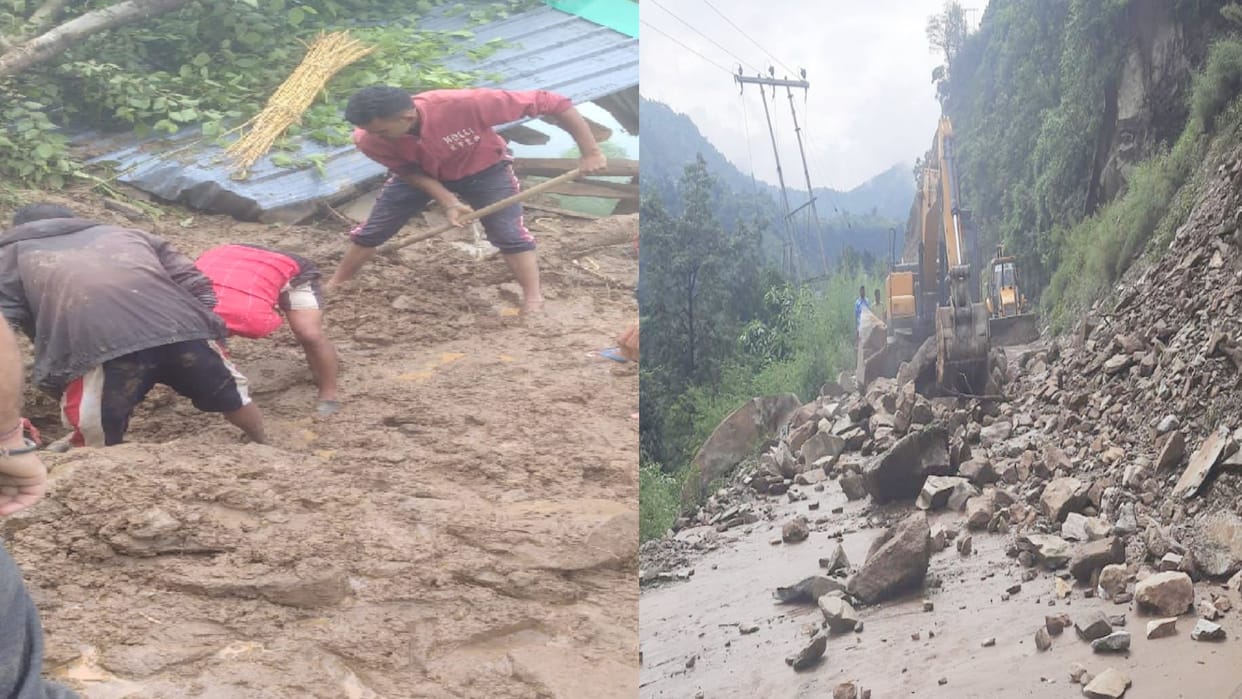 Himachal Weather update, Chandigarh Manali highway stalled for eight hours due to landslide, 55 roads and 35 p