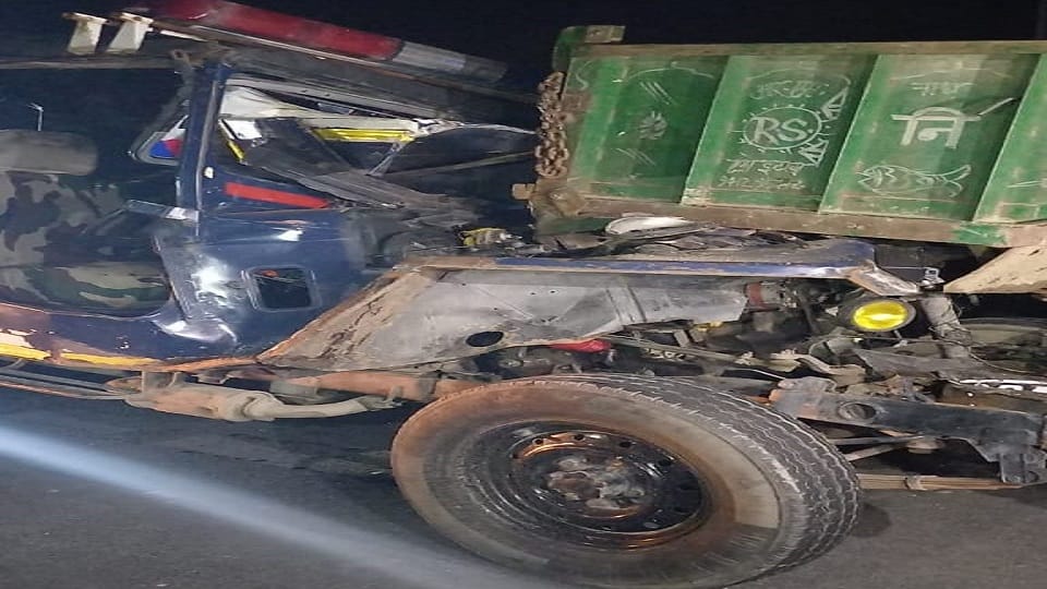 Police Jeep collided with tractor-trolley injured constable condition critical