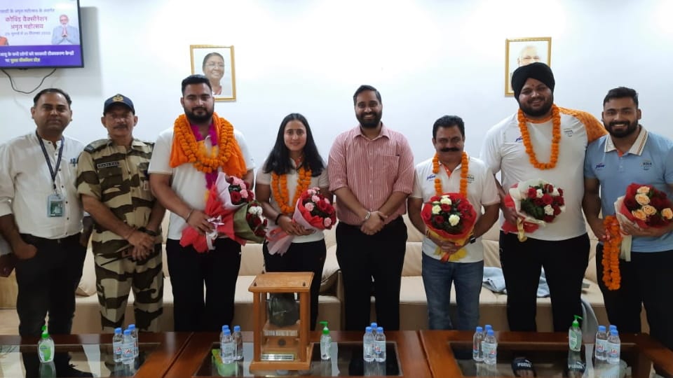 Four Punjab players winning medal in Commonwealth Games returned to India