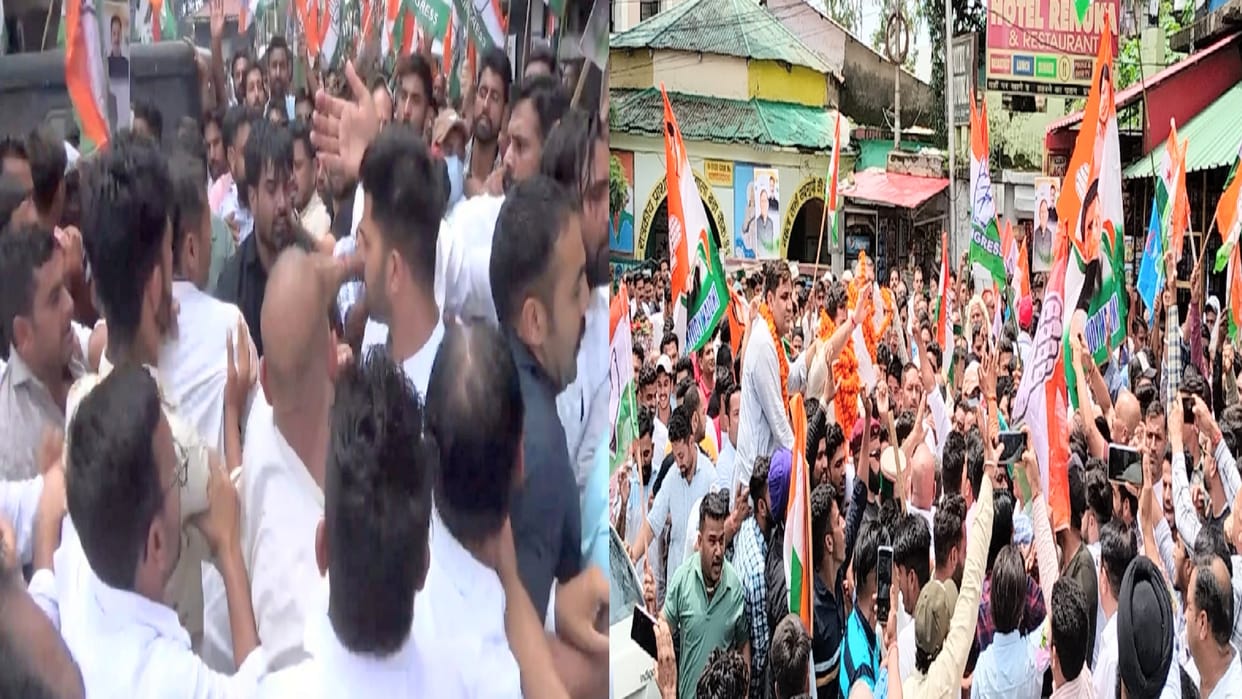 Rozgar Sangharsh Yatra: A scuffle between two factions in Nahan amid Congress's show of strength
