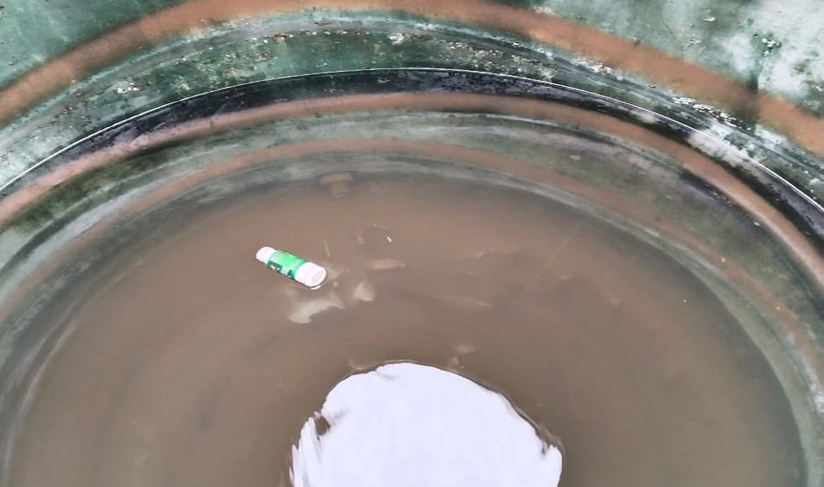 Insecticide bottle found in school water tank in sonebhadra people Shocked