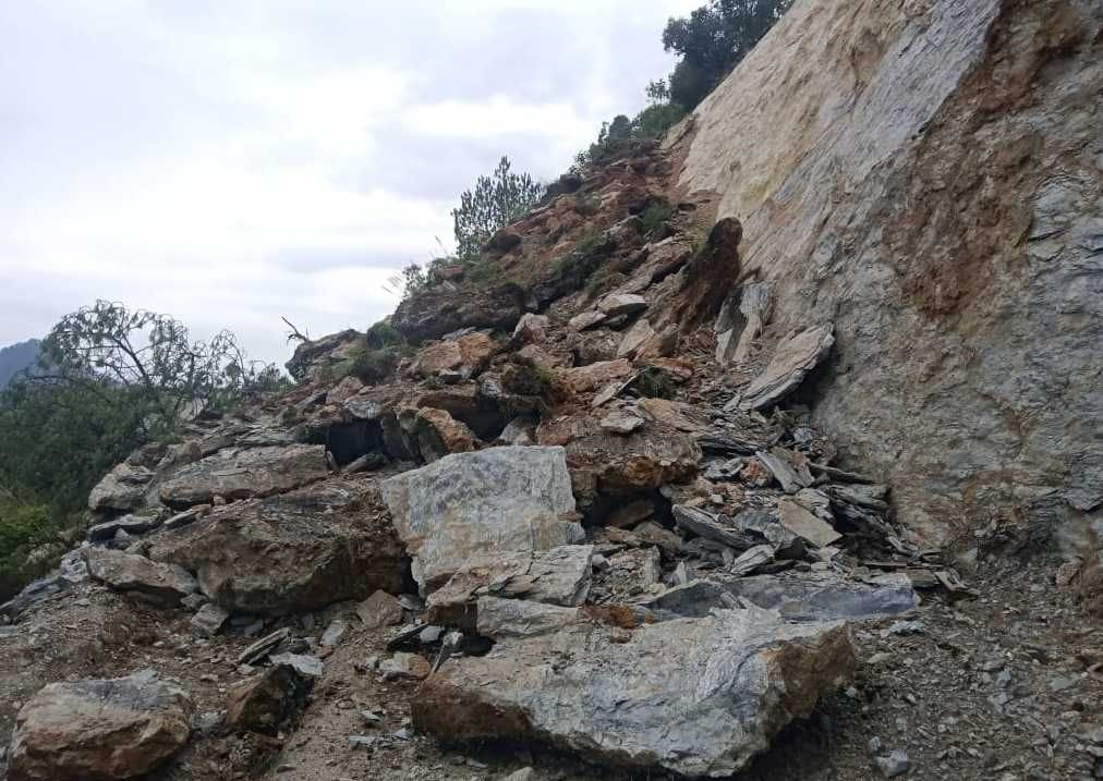 Road Blocked By Bolders